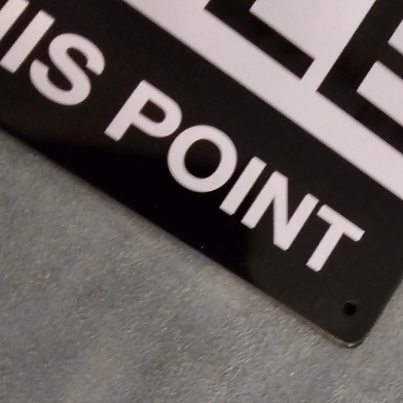 Tin Sign "warning no stupid people beyond this point" 8.5 x 11.5 inches - Picture 3 of 7